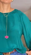 Collar Lariat Ojal Corazón