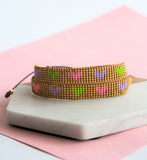 Pulsera doble vuelta corazones