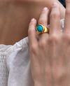 Anillo Ovalado Inclinado Turquesa