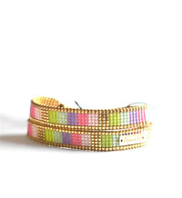 Pulsera doble vuelta cuadros