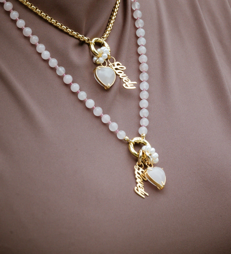 Collar Lovely Cuarzo Rosa