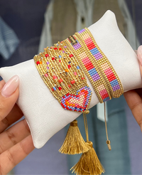 Pulsera doble vuelta cuadros