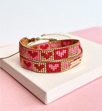 Pulsera doble vuelta Corazones