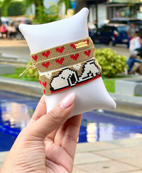 Pulsera doble vuelta Corazones