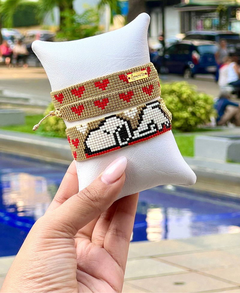 Pulsera doble vuelta Corazones