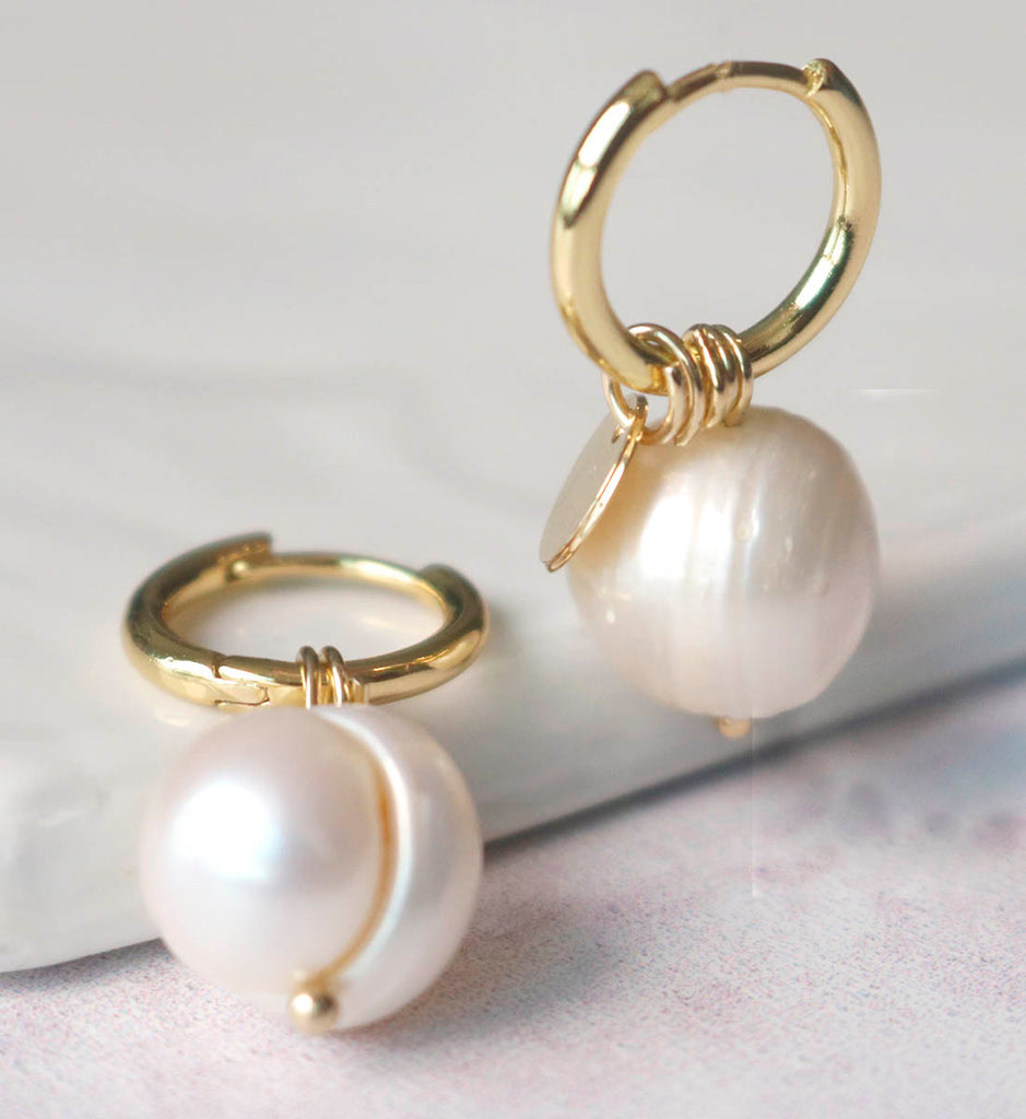 Argollas basic pearl