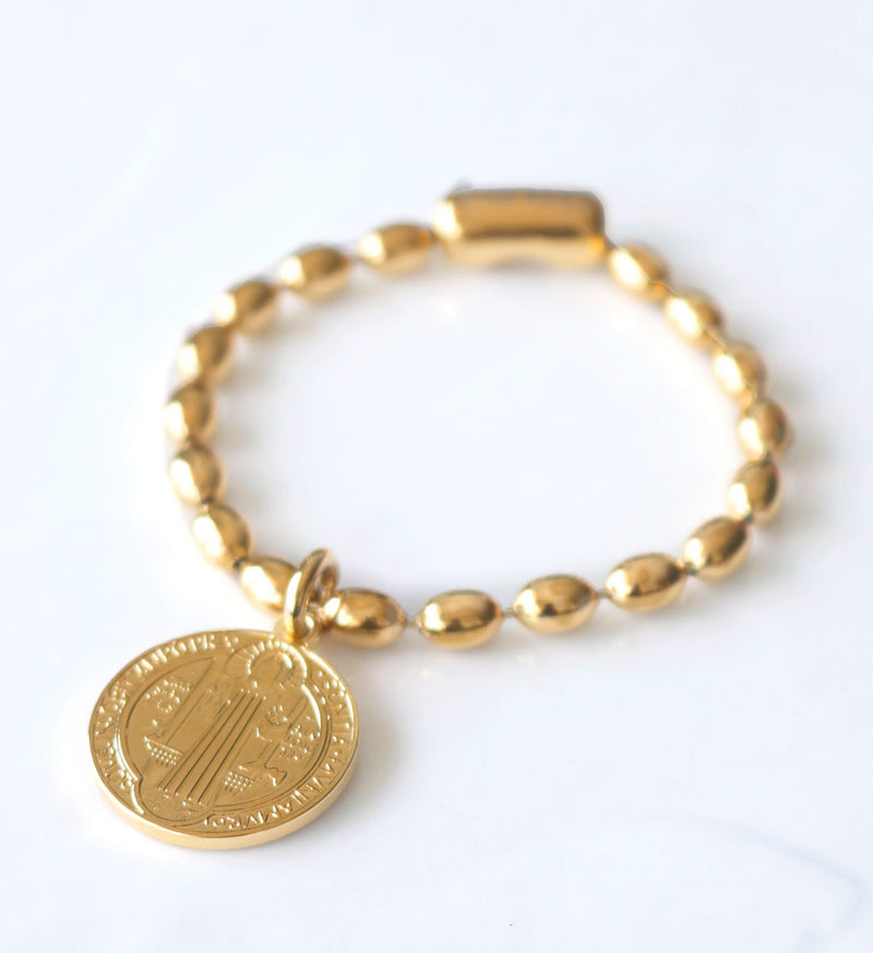Pulsera Militar Ovalada 6.0mm San Benito Abad